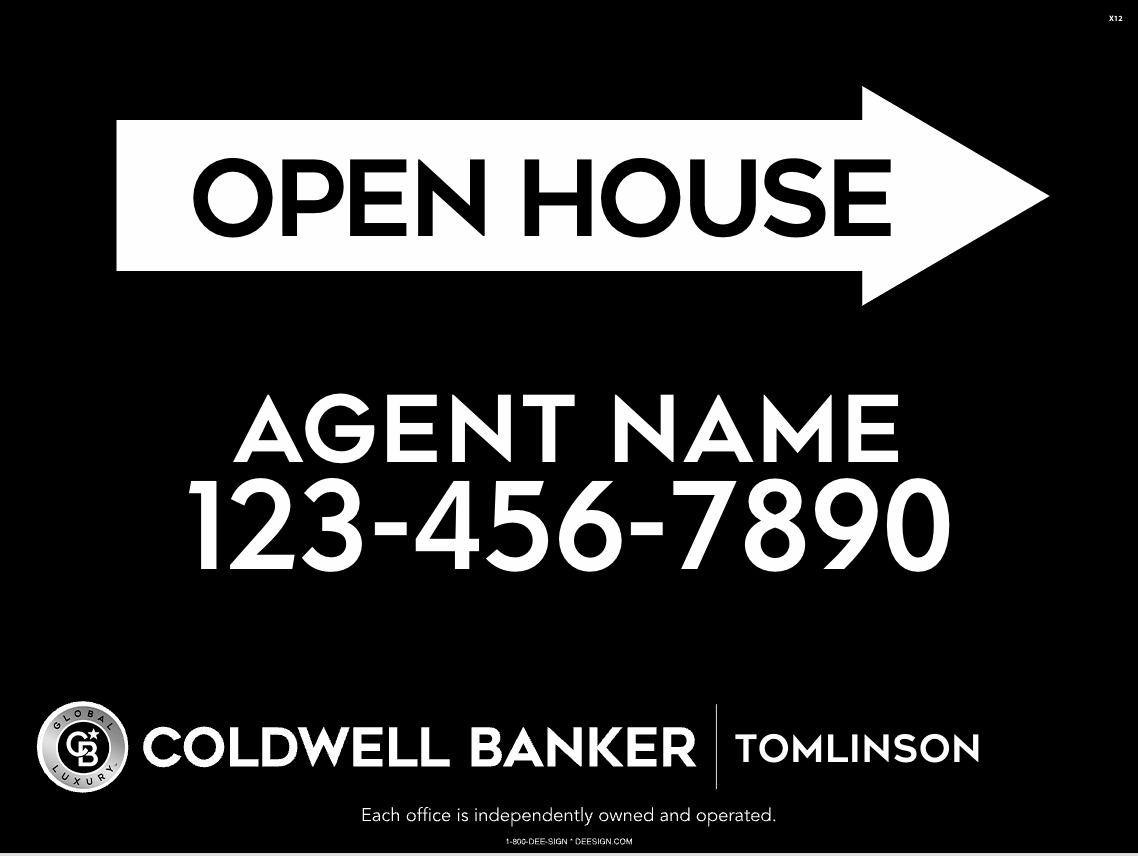 Global Luxury Open House Sign 18x24