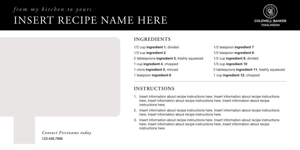 22 - Recipe - MUST PROVIDE